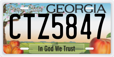 GA license plate CTZ5847