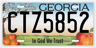 GA license plate CTZ5852