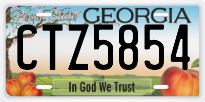 GA license plate CTZ5854