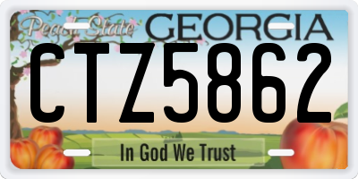 GA license plate CTZ5862