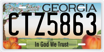 GA license plate CTZ5863