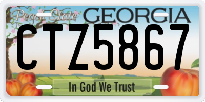 GA license plate CTZ5867