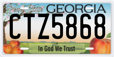 GA license plate CTZ5868