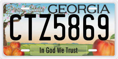 GA license plate CTZ5869
