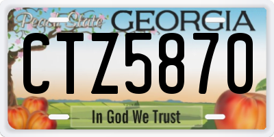 GA license plate CTZ5870