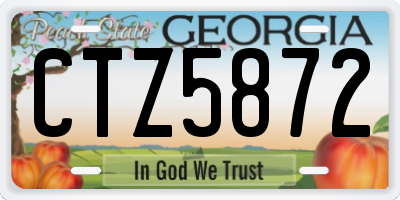GA license plate CTZ5872