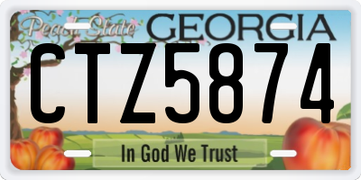 GA license plate CTZ5874