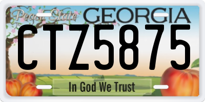 GA license plate CTZ5875