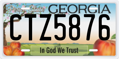 GA license plate CTZ5876