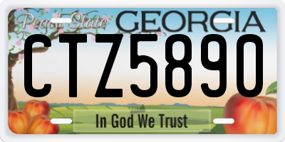 GA license plate CTZ5890