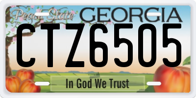 GA license plate CTZ6505