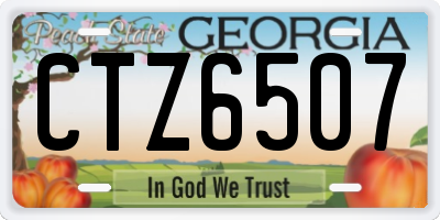 GA license plate CTZ6507