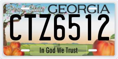 GA license plate CTZ6512