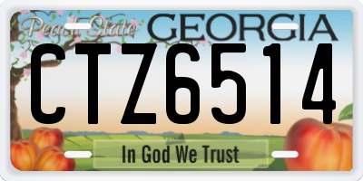GA license plate CTZ6514