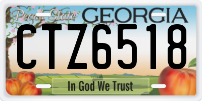 GA license plate CTZ6518