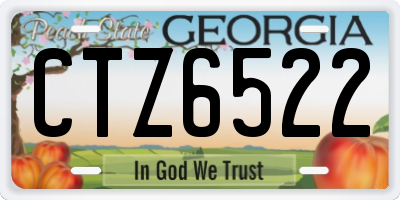 GA license plate CTZ6522