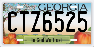 GA license plate CTZ6525