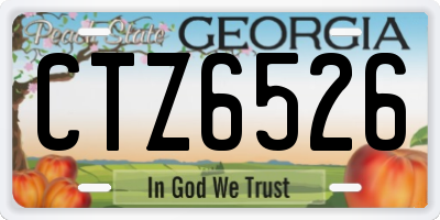 GA license plate CTZ6526