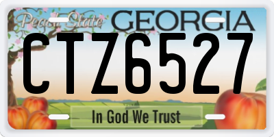 GA license plate CTZ6527
