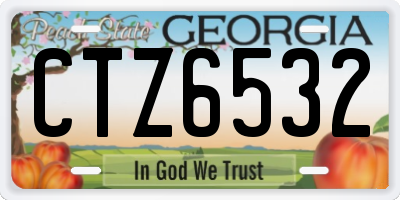 GA license plate CTZ6532