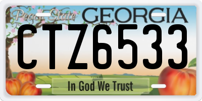 GA license plate CTZ6533