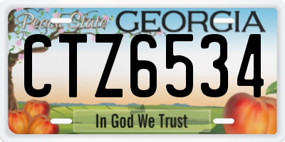 GA license plate CTZ6534