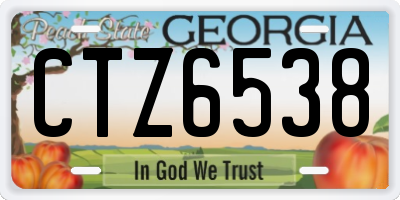 GA license plate CTZ6538