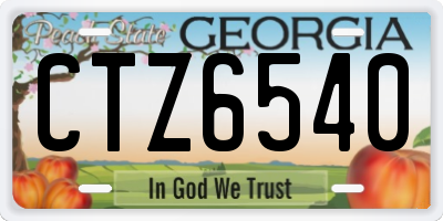 GA license plate CTZ6540