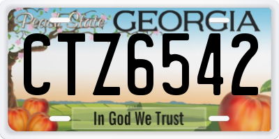 GA license plate CTZ6542