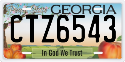 GA license plate CTZ6543