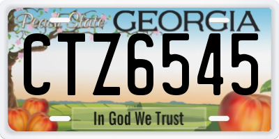 GA license plate CTZ6545