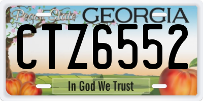 GA license plate CTZ6552
