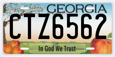 GA license plate CTZ6562