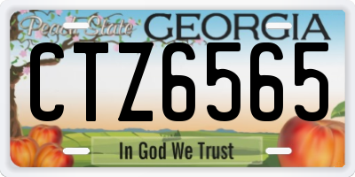 GA license plate CTZ6565