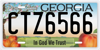 GA license plate CTZ6566