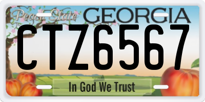 GA license plate CTZ6567