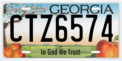 GA license plate CTZ6574