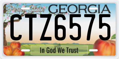 GA license plate CTZ6575