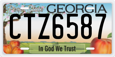 GA license plate CTZ6587