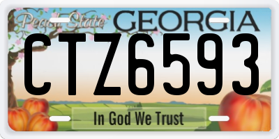 GA license plate CTZ6593