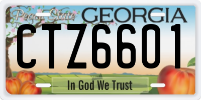 GA license plate CTZ6601