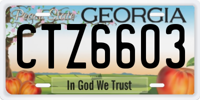GA license plate CTZ6603