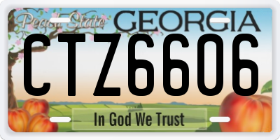 GA license plate CTZ6606