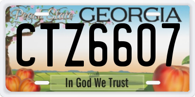 GA license plate CTZ6607