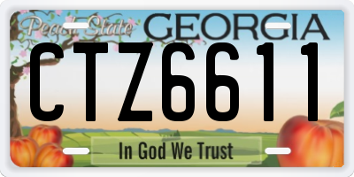 GA license plate CTZ6611