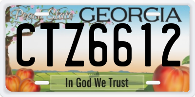 GA license plate CTZ6612