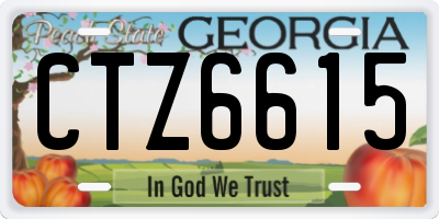 GA license plate CTZ6615