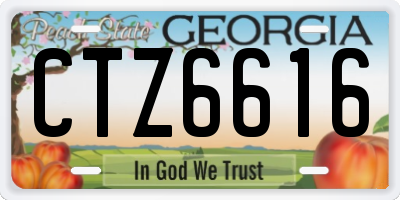 GA license plate CTZ6616