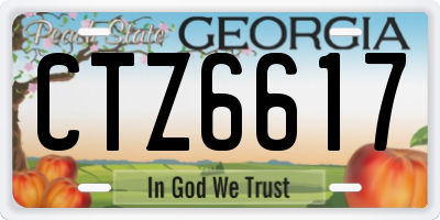 GA license plate CTZ6617