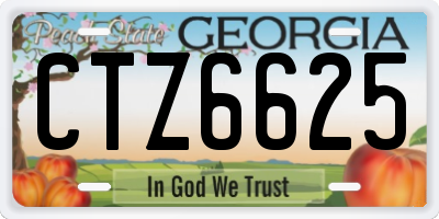 GA license plate CTZ6625